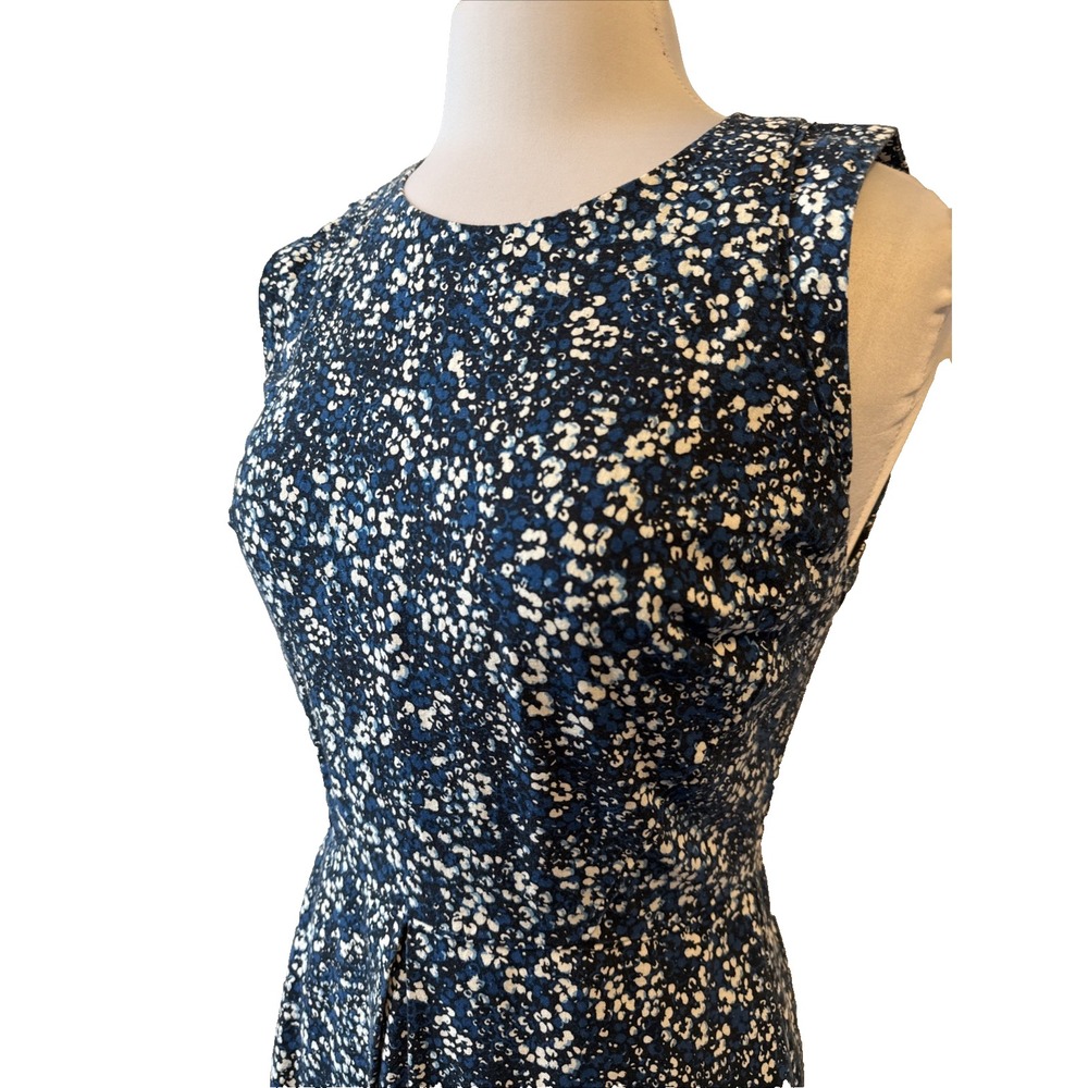 Gap Linen Cotton Fit & Flare Blue Floral Sleeveless Dress Women's 4 Cottagecore - Picture 2 of 12
